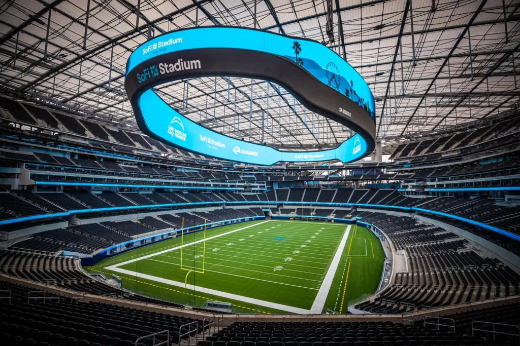 El interior del estadio SoFi, que será el anfitrión del Super Bowl LVI Getty.