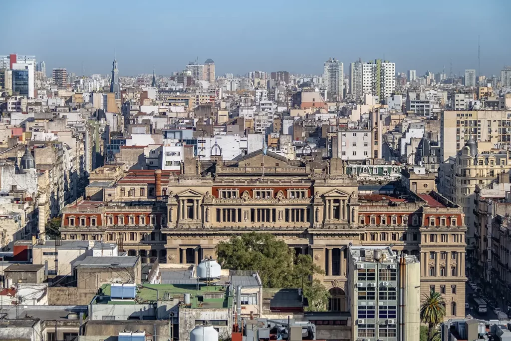 Vista aérea de la Corte Suprema de Justicia de Argentina - Buenos Aires, Argentina