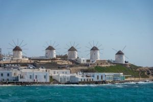 Los icónicos molinos de viento de Mykonos